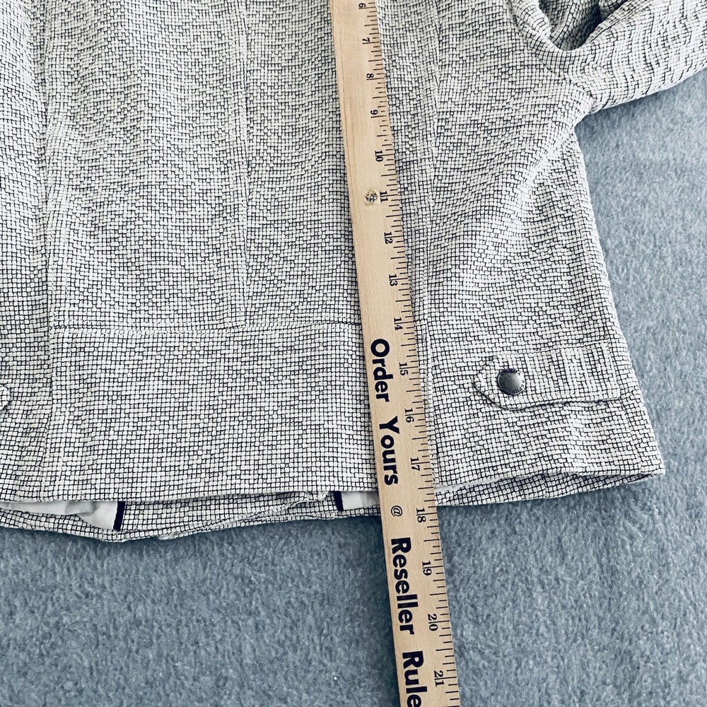 Banana Republic Jacquard Moto Jacket Womens 8P White Textured Stretch Petites - Picture 15 of 16